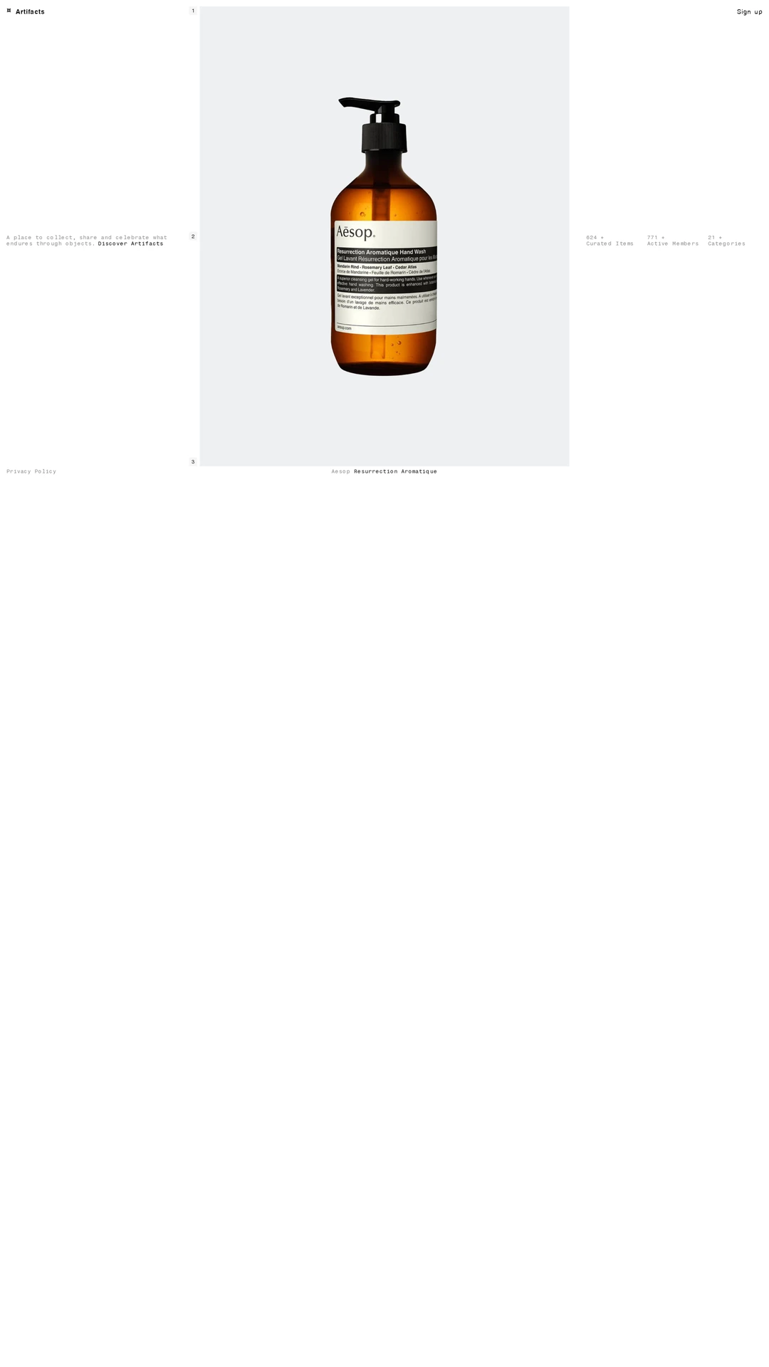 Screenshot of Artifacts