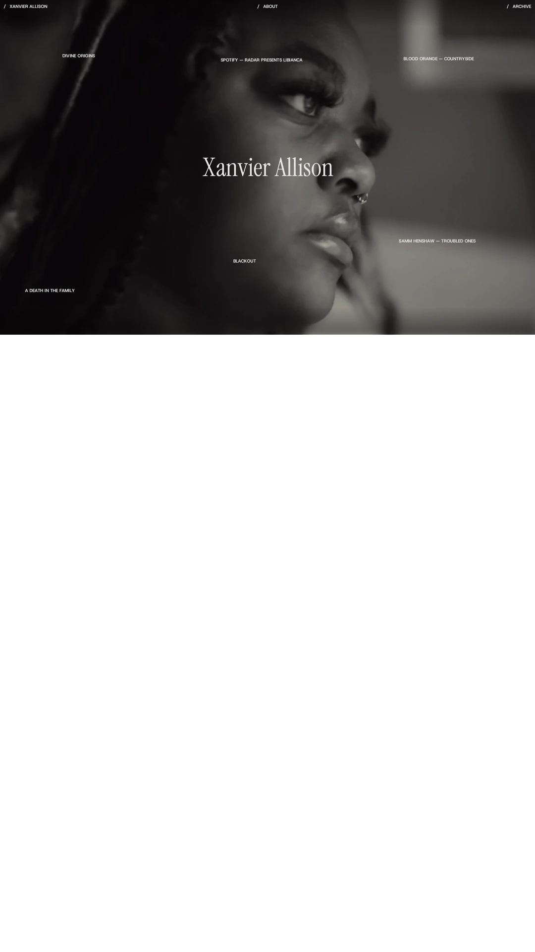Xanvier Allison website design