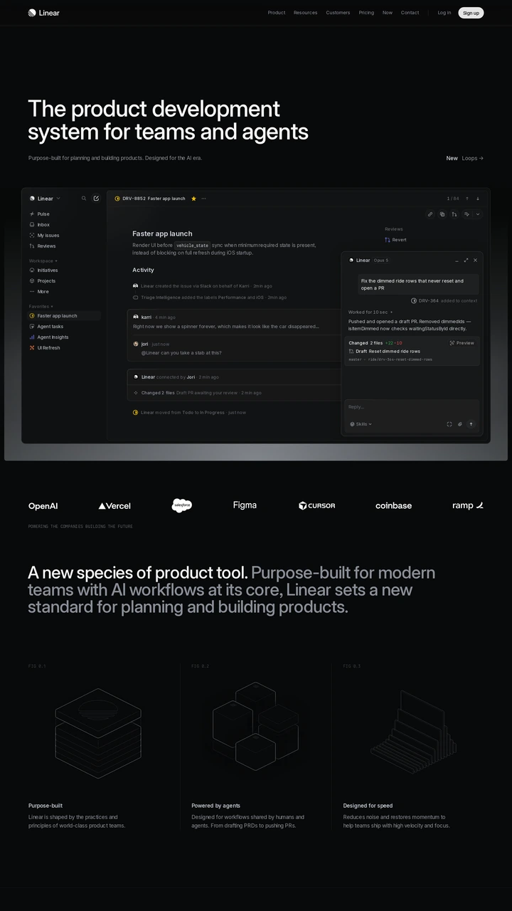Screenshot of Linear