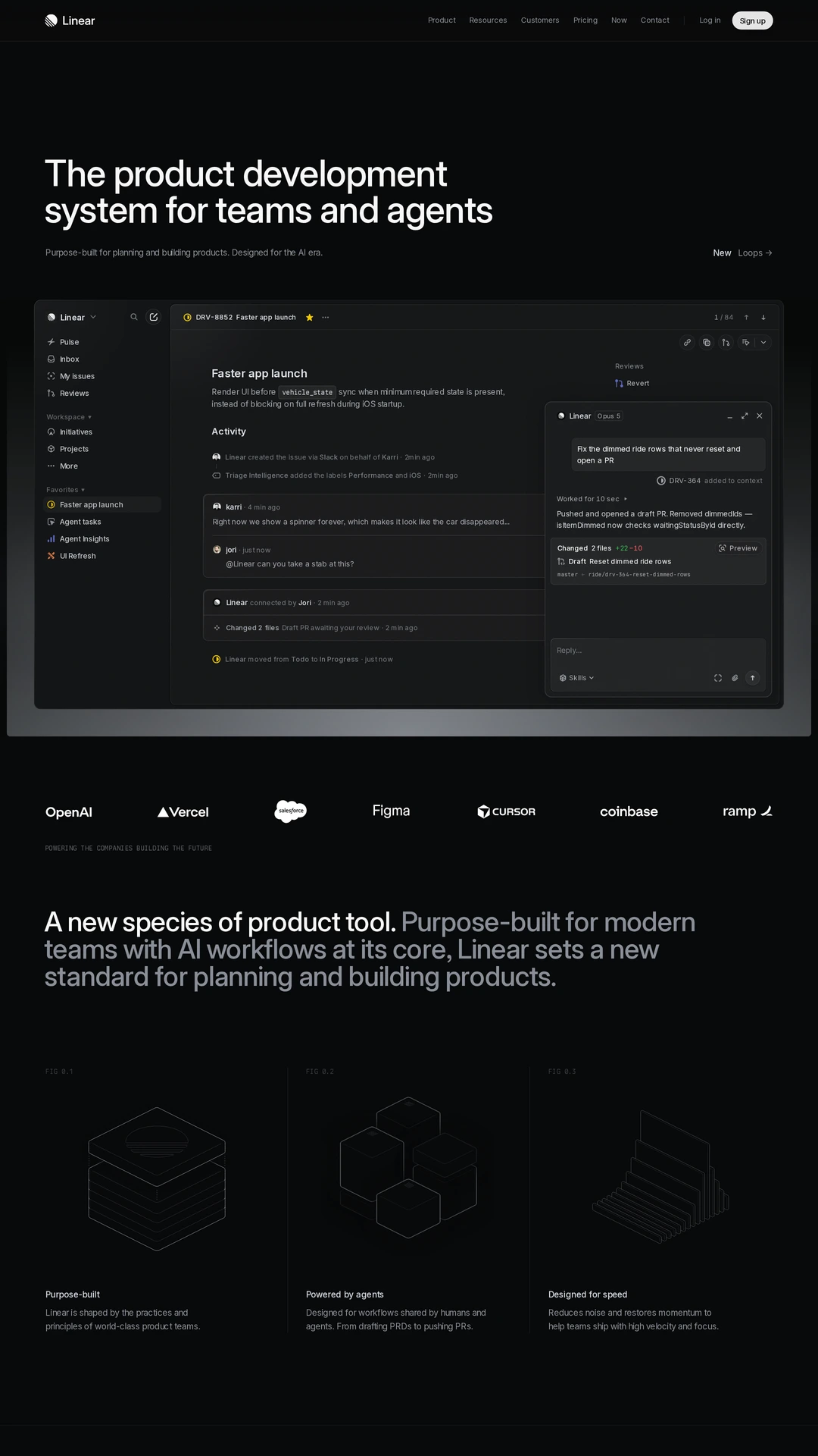 Screenshot of Linear