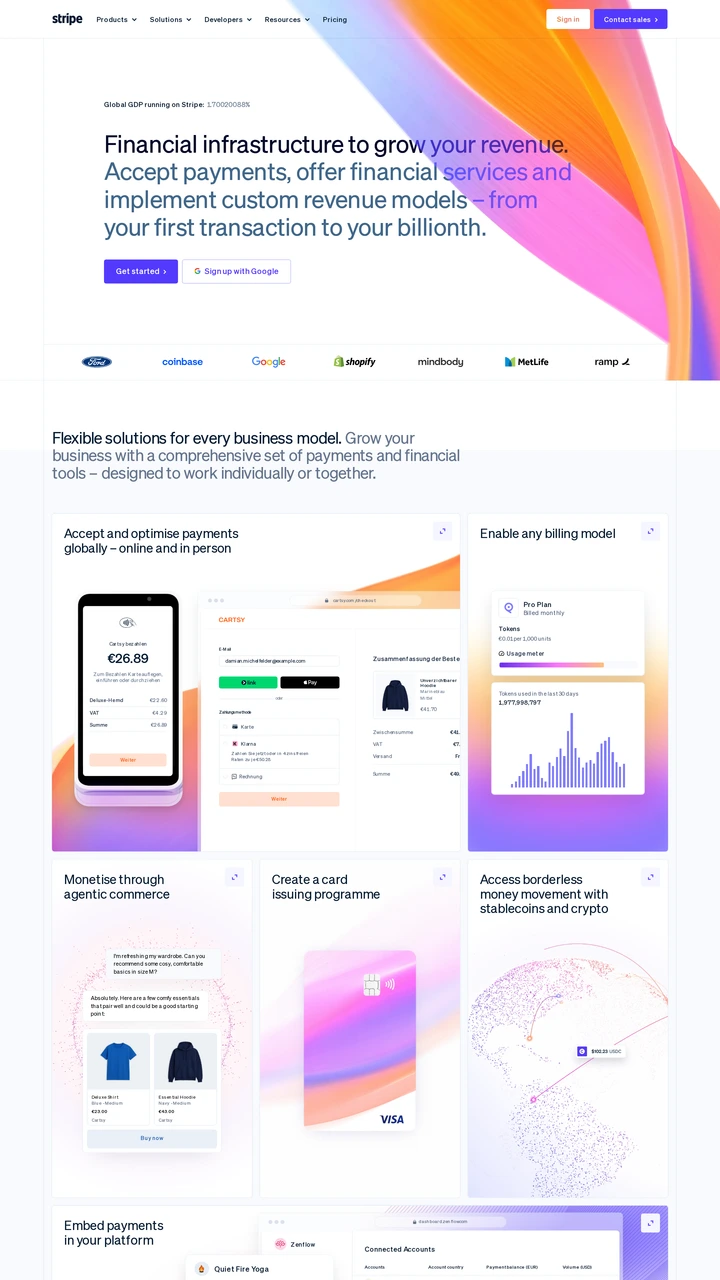 Screenshot of Stripe