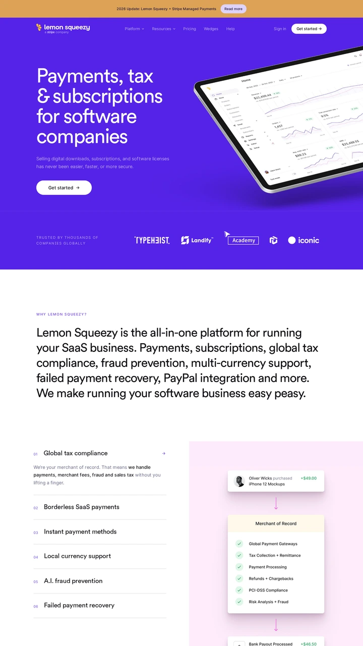 Screenshot of Lemon Squeezy