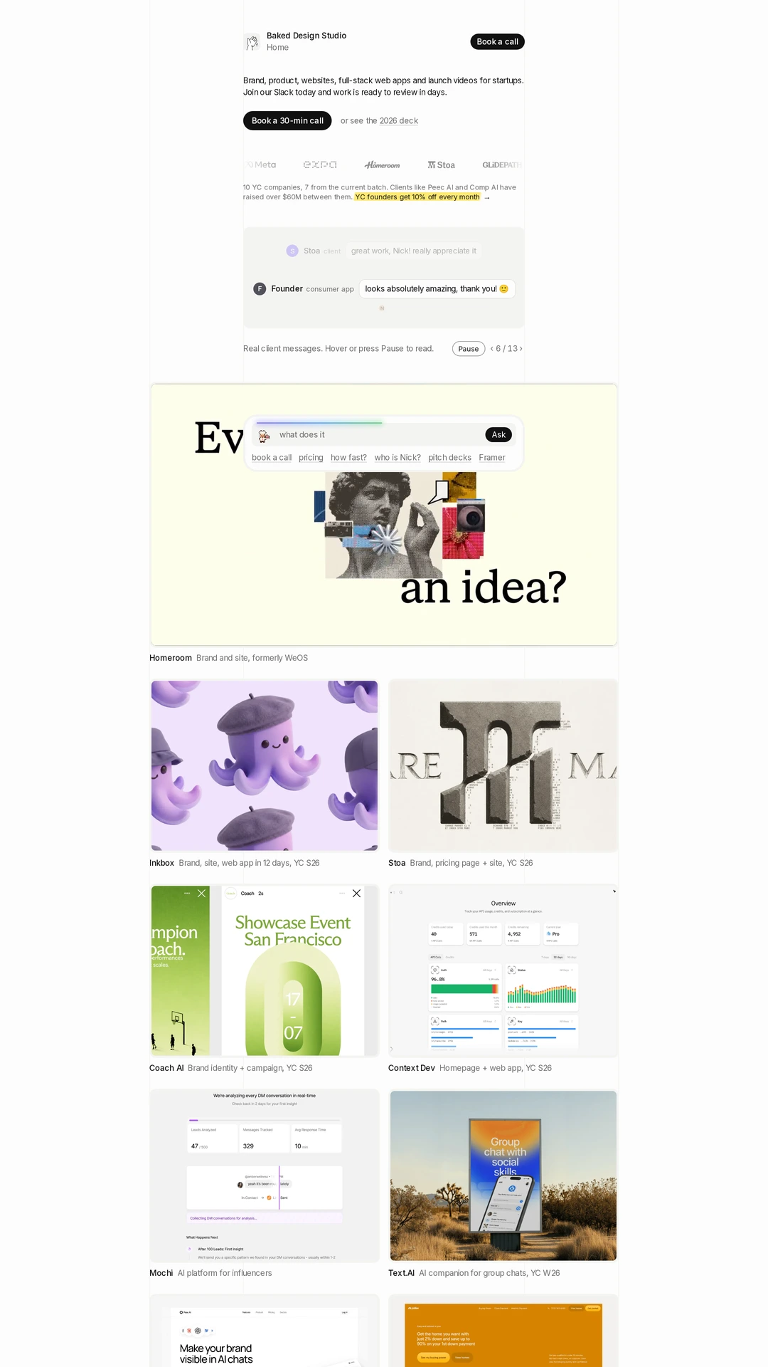 Screenshot of Baked Design
