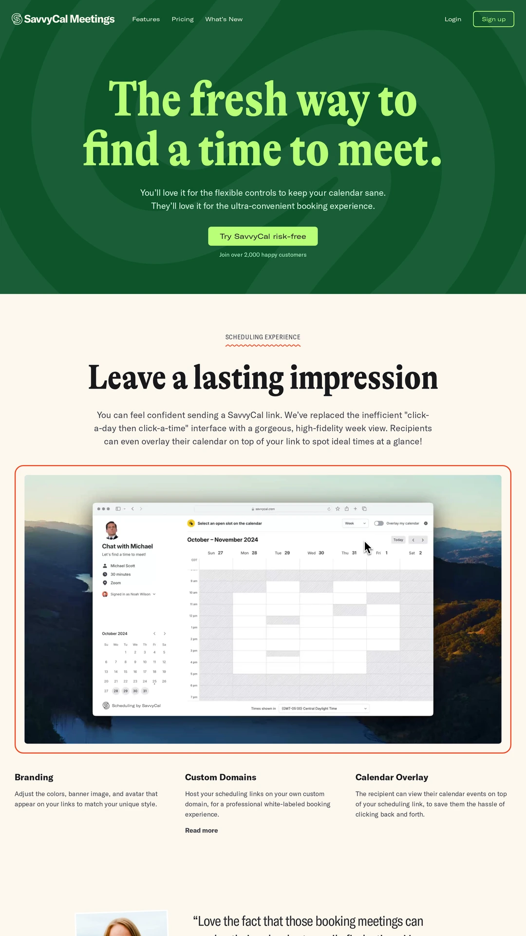 Screenshot of SavvyCal