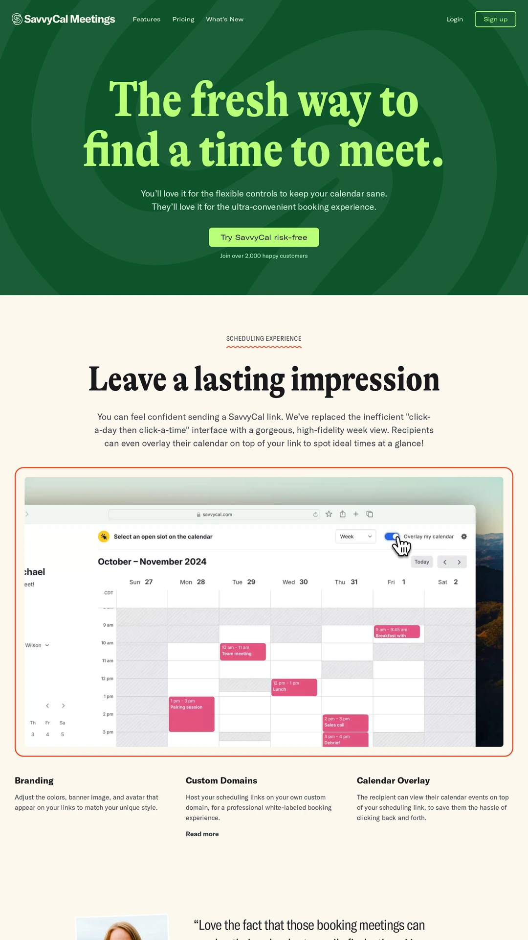 Screenshot of SavvyCal