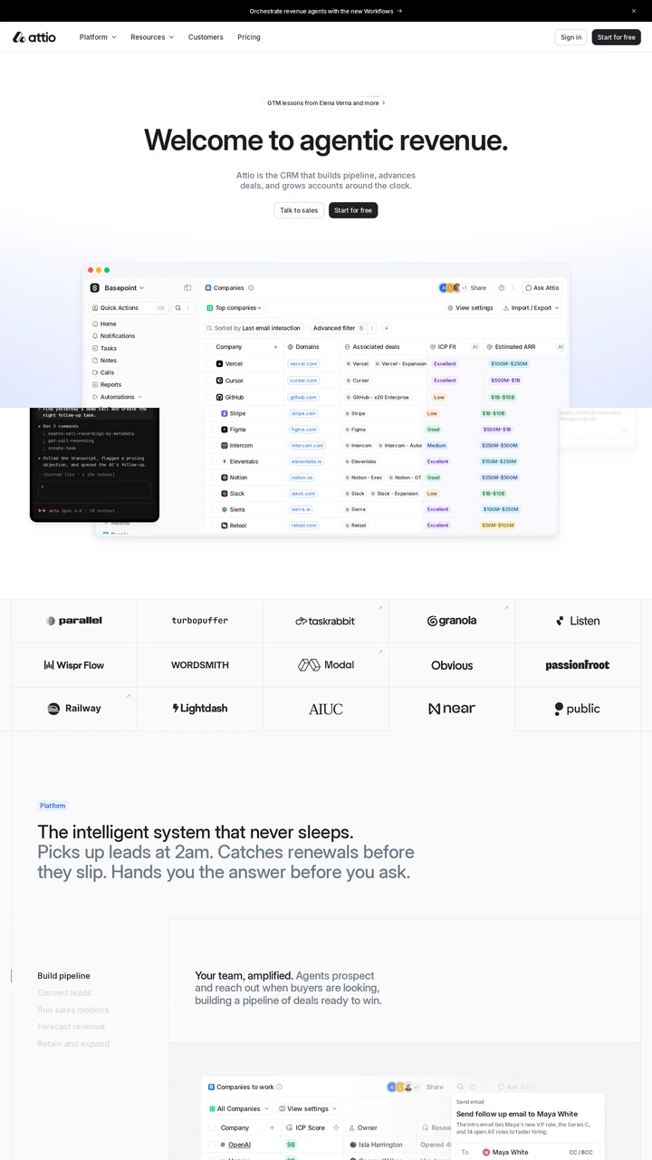 Screenshot of Attio