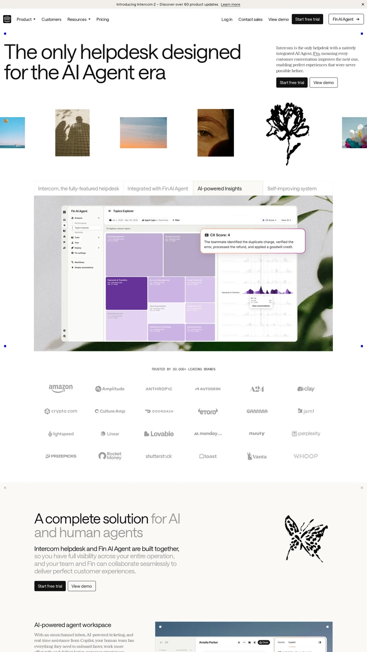 Screenshot of Intercom
